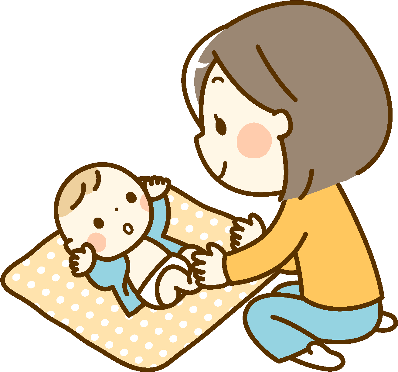 おむつ替えの姿勢